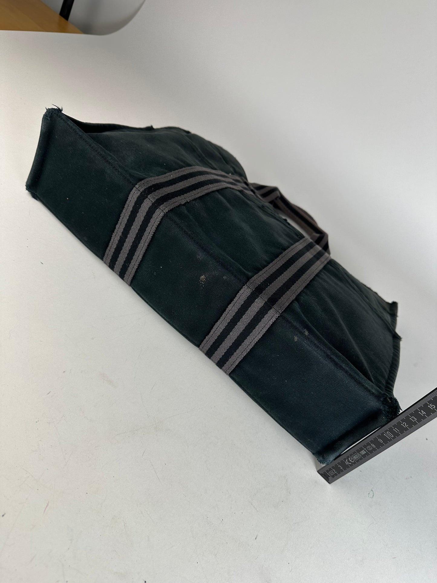 Vintage Hermes Canvas Tote Bag Black Grey