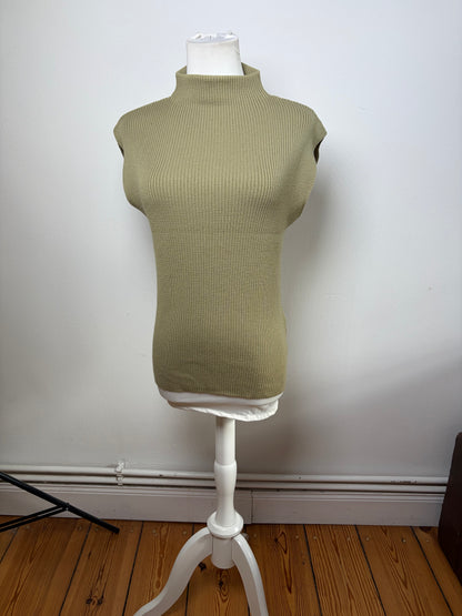 Vintage Loewe Sleeveless Turtleneck Sweater Light Olive M