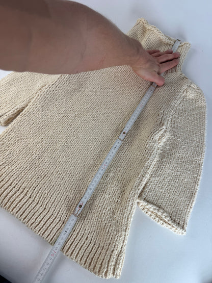 Vintage Balenciaga Short Turtleneck Sweater Beige M