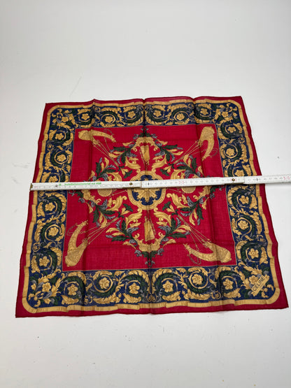 Vintage Celine Baroque Scarf Red Gold