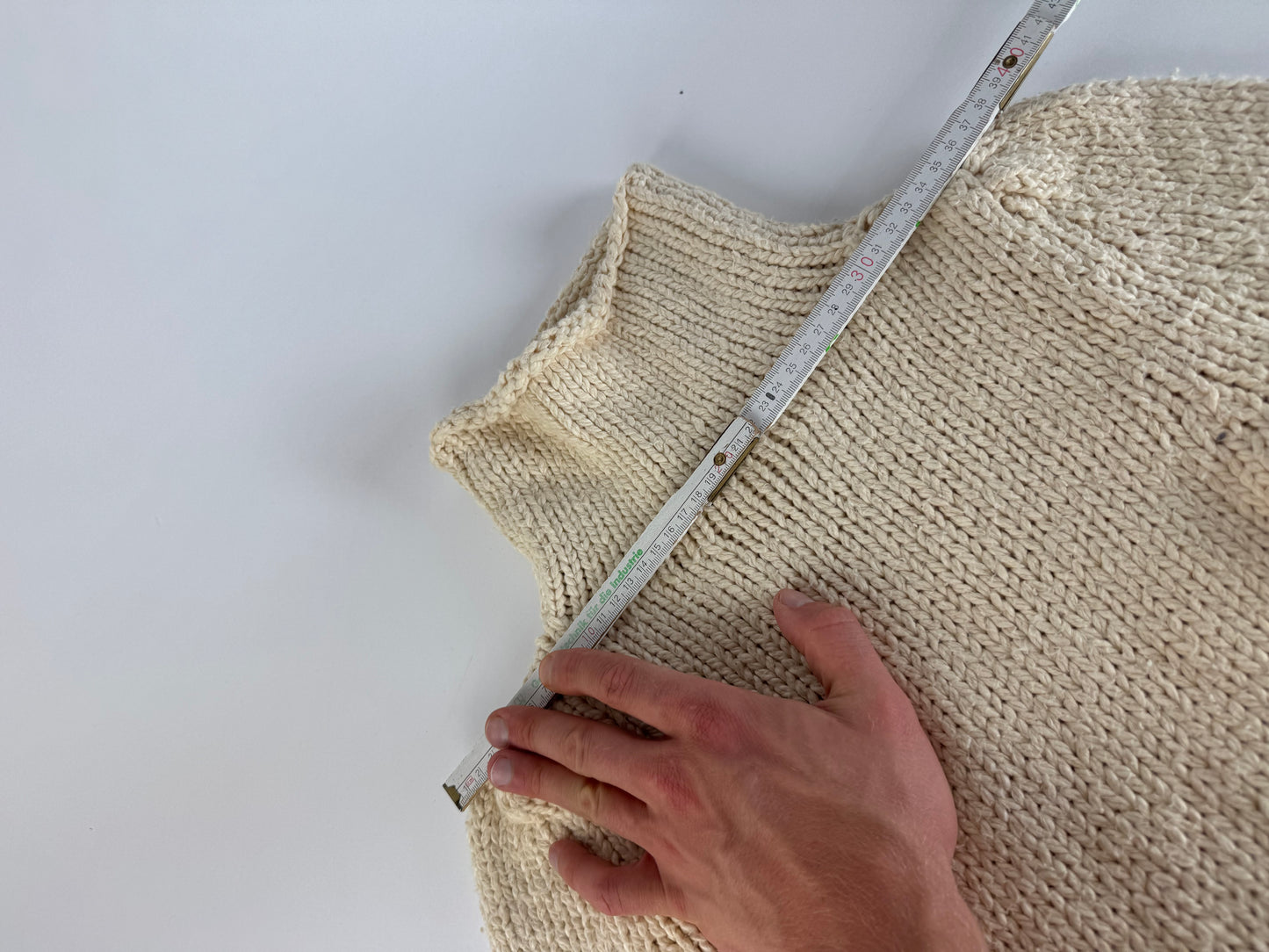 Vintage Balenciaga Short Turtleneck Sweater Beige M