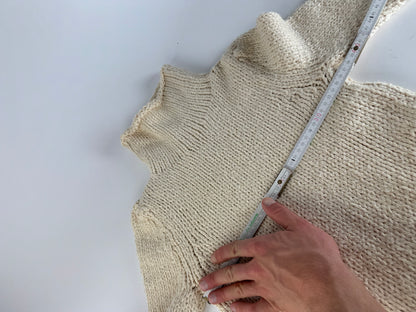 Vintage Balenciaga Short Turtleneck Sweater Beige M