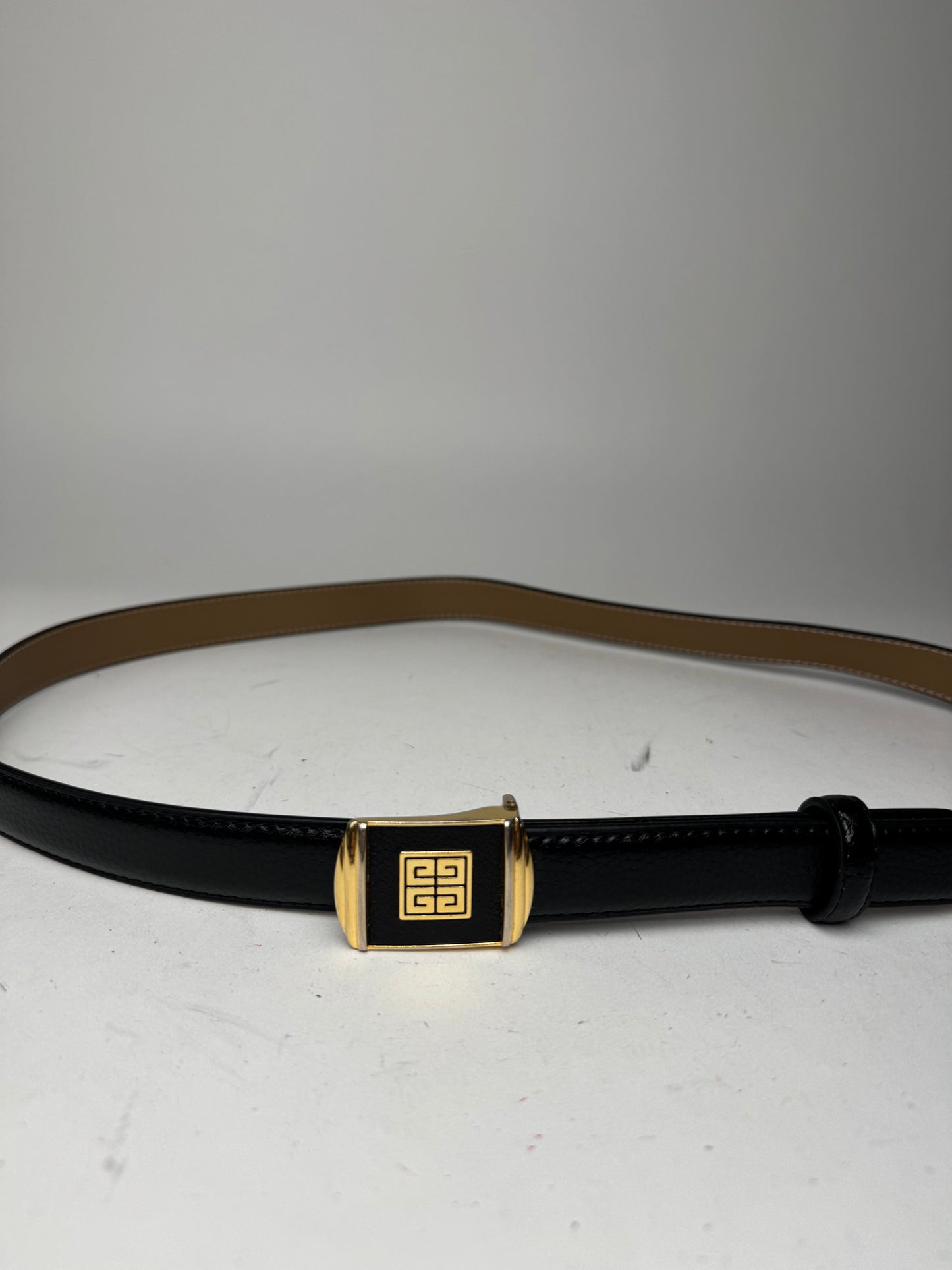 Vintage Givenchy Leather Belt black