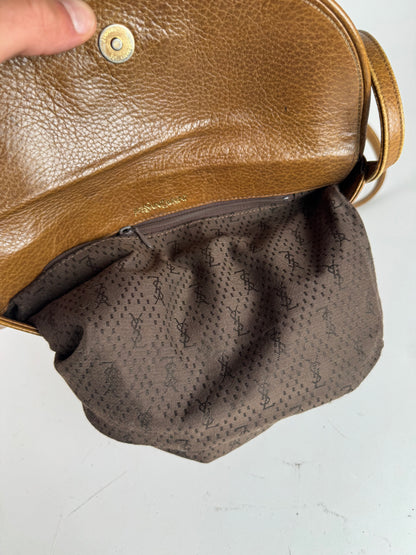 Sac vintage Yves Saint Laurent Mombasa en cuir marron