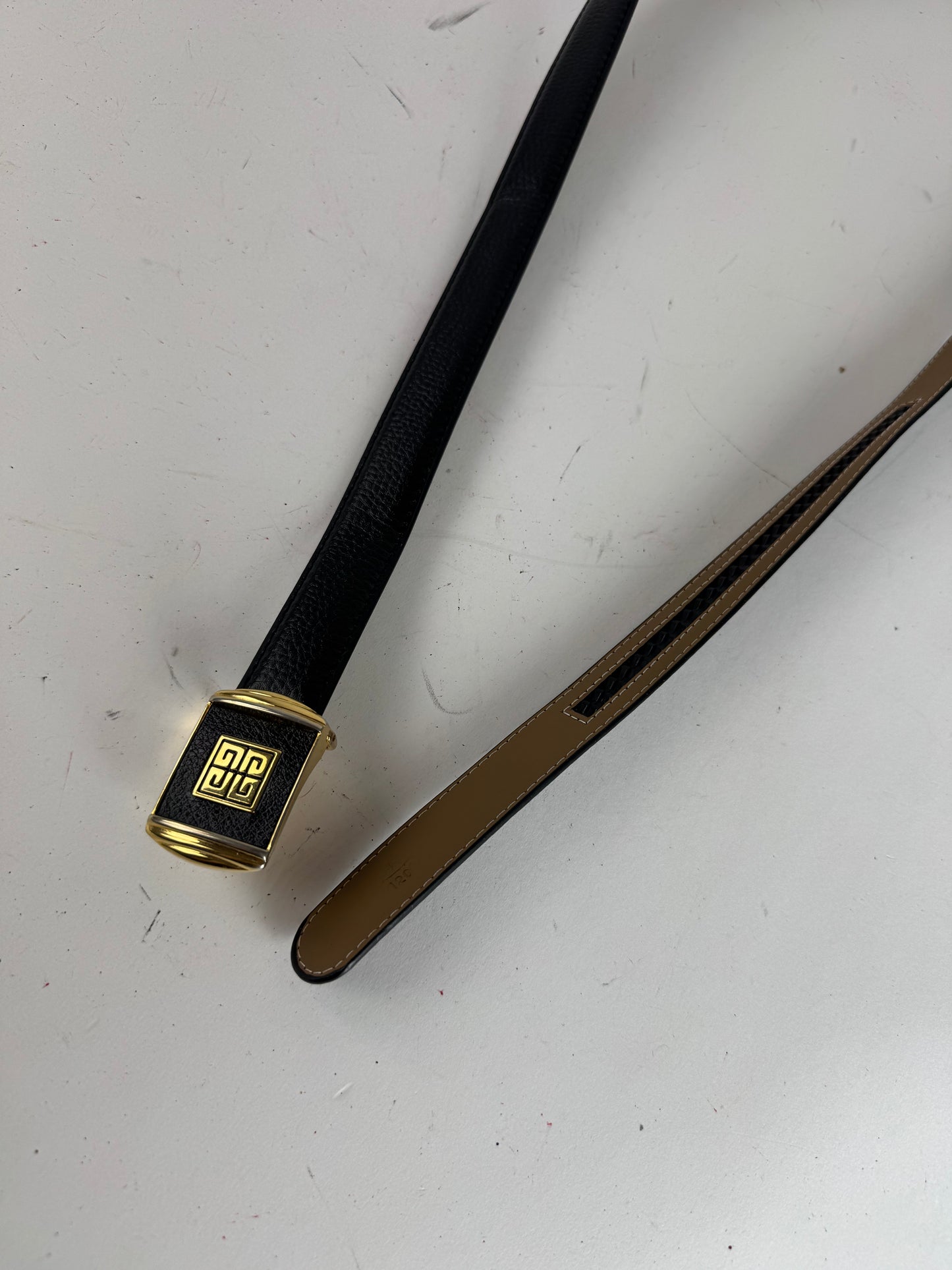 Vintage Givenchy Leather Belt black