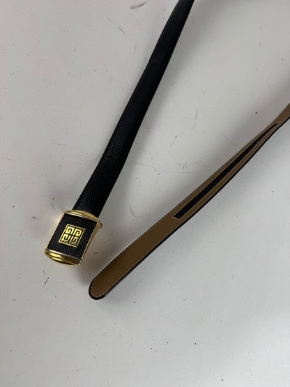 Vintage Givenchy Leather Belt black