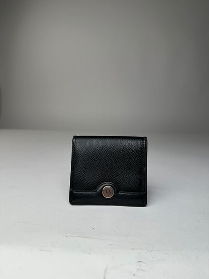 Vintage Dior Leather Wallet Black Silver c. 2000