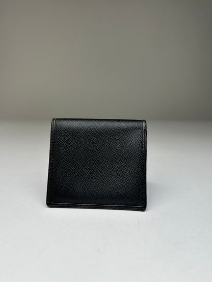 Vintage Dior Leather Wallet Black Silver c. 2000