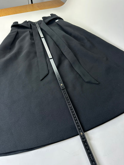 Vintage Armani Maxi Skirt Black Silver Zip M