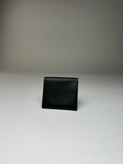 Vintage Dior Leather Wallet Black Silver c. 2000