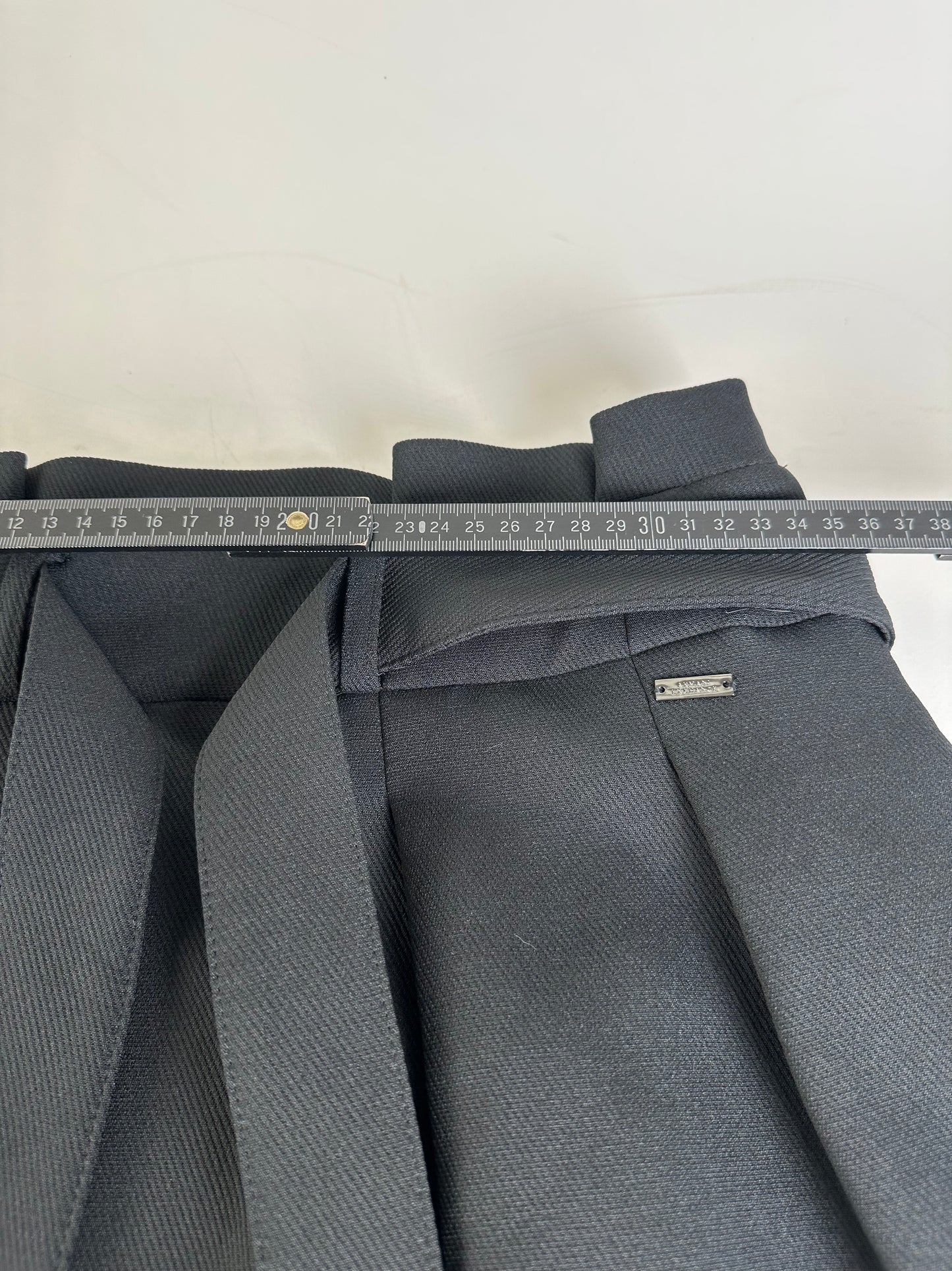 Vintage Armani Maxi Skirt Black Silver Zip M