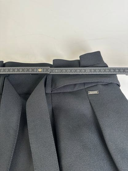 Vintage Armani Maxi Skirt Black Silver Zip M