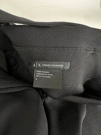 Vintage Armani Maxi Skirt Black Silver Zip M
