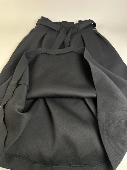 Vintage Armani Maxi Skirt Black Silver Zip M
