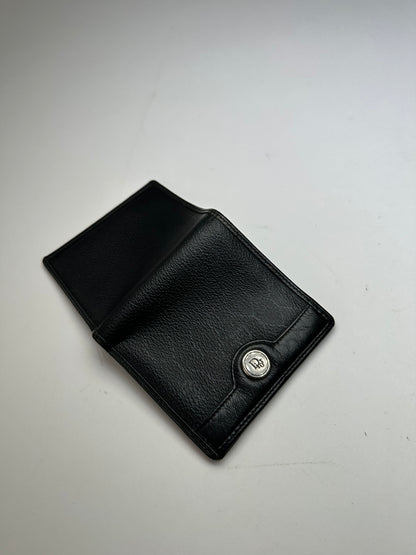 Vintage Dior Leather Wallet Black Silver c. 2000