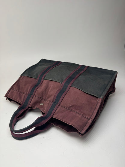 Sac fourre-tout vintage en coton Hermès violet noir