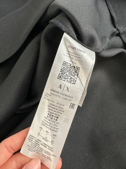 Vintage Armani Maxi Skirt Black Silver Zip M