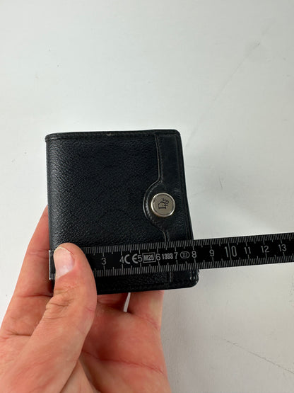 Vintage Dior Leather Wallet Black Silver c. 2000