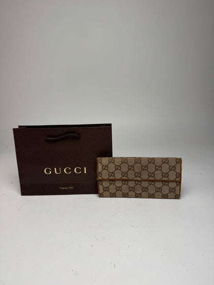 Vintage Gucci Monogram Wallet beige brown