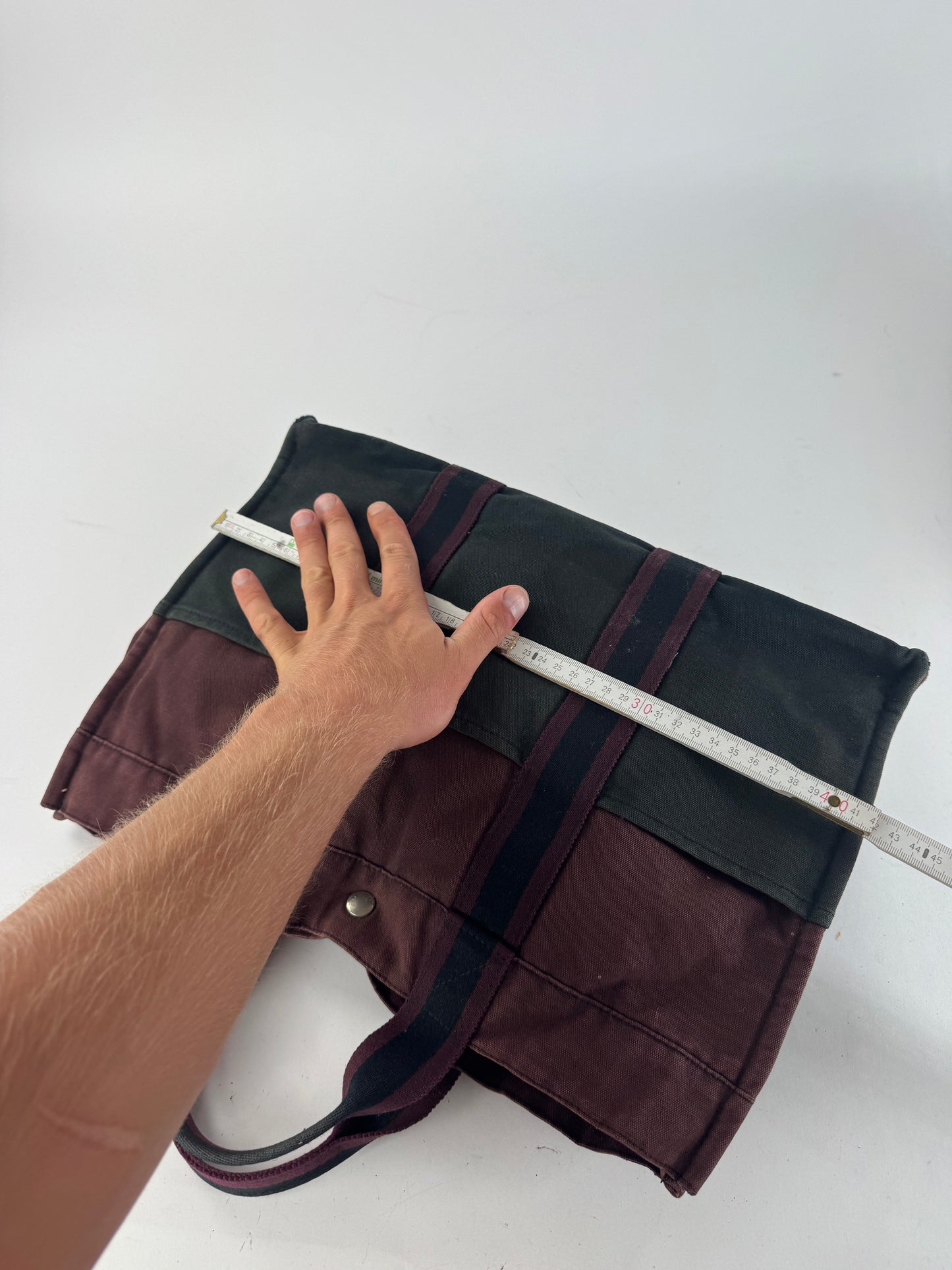 Sac fourre-tout vintage en coton Hermès violet noir