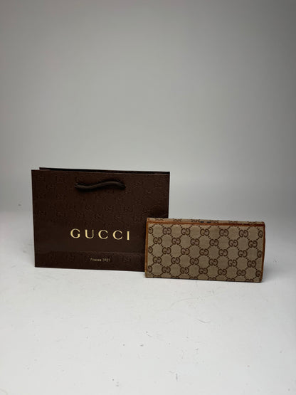 Vintage Gucci Monogram Wallet beige brown