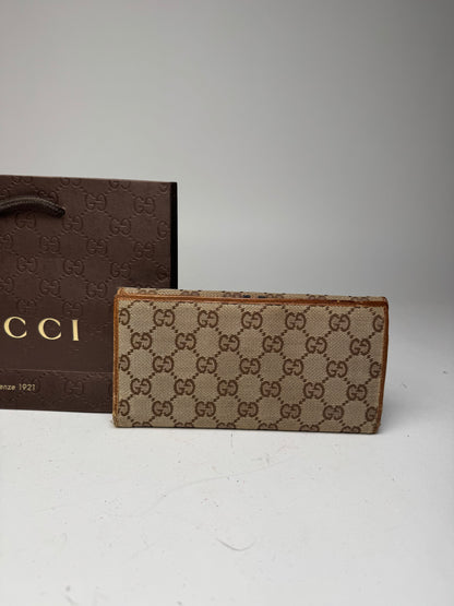 Vintage Gucci Monogram Wallet beige brown