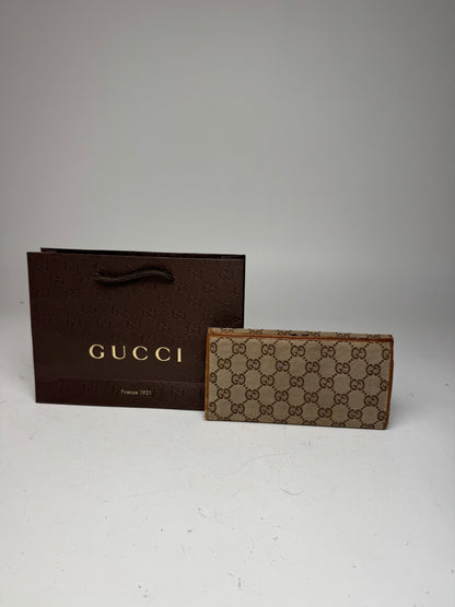 Vintage Gucci Monogram Wallet beige brown
