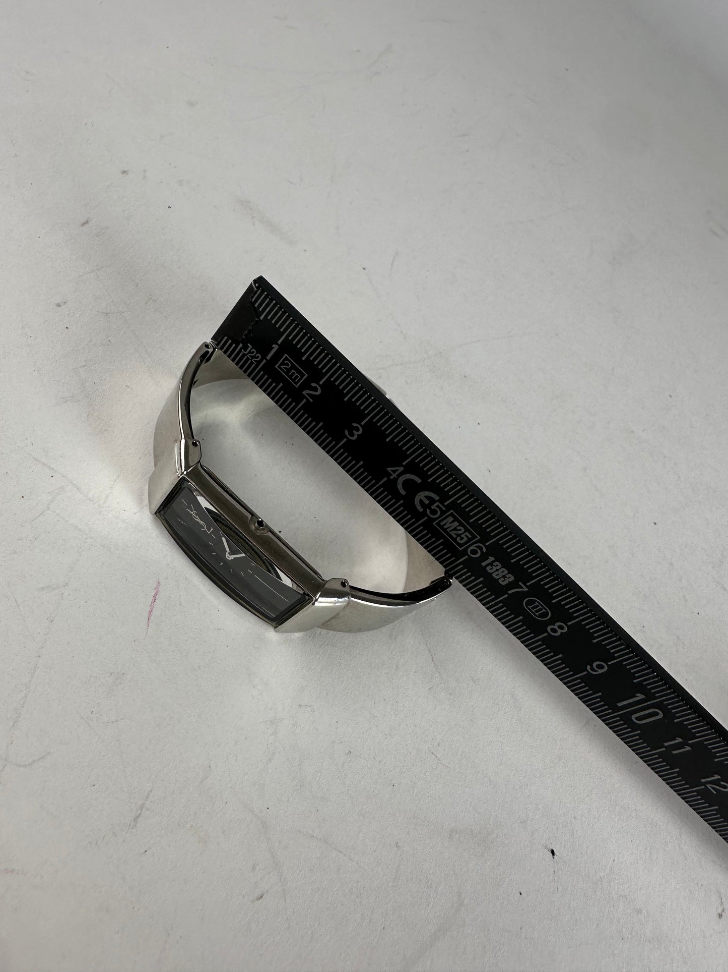 Vintage Yves Saint Laurent Silver Quartz Steel Watch OFF