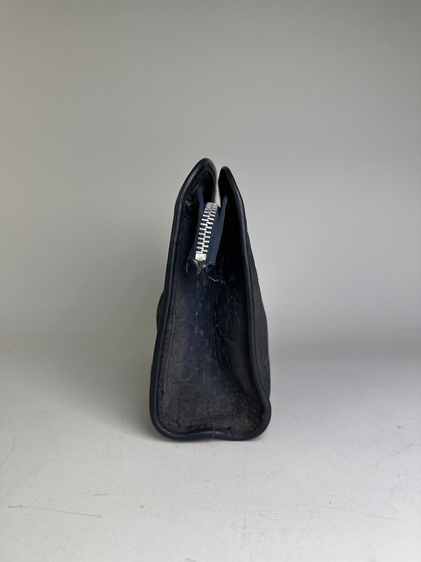 Vintage Dior Smooth Leather Pouch Black Silver