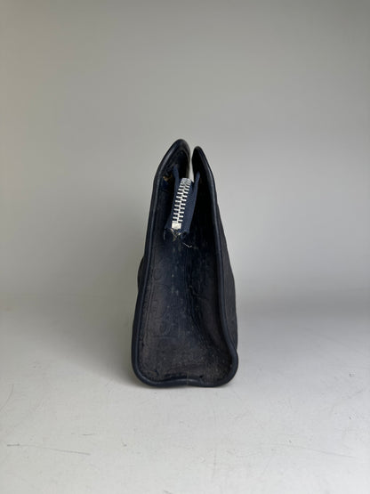 Vintage Dior Smooth Leather Pouch Black Silver