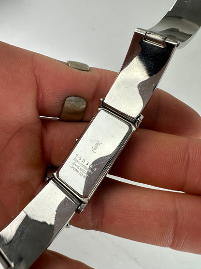 Vintage Yves Saint Laurent Silver Quartz Steel Watch OFF