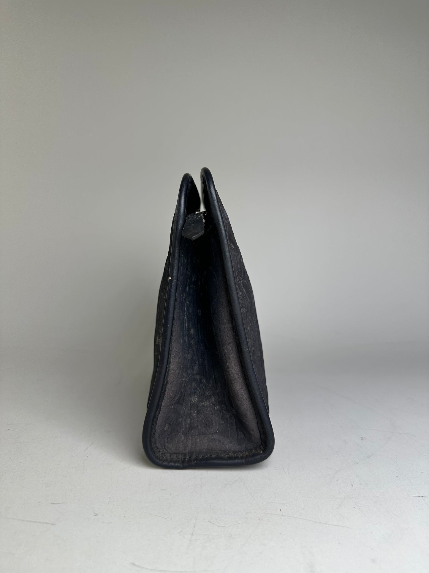Vintage Dior Smooth Leather Pouch Black Silver