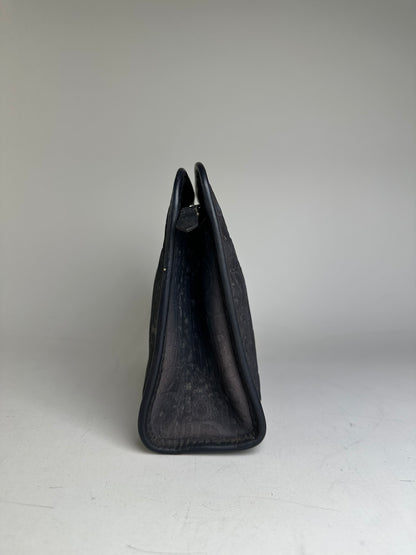 Vintage Dior Smooth Leather Pouch Black Silver