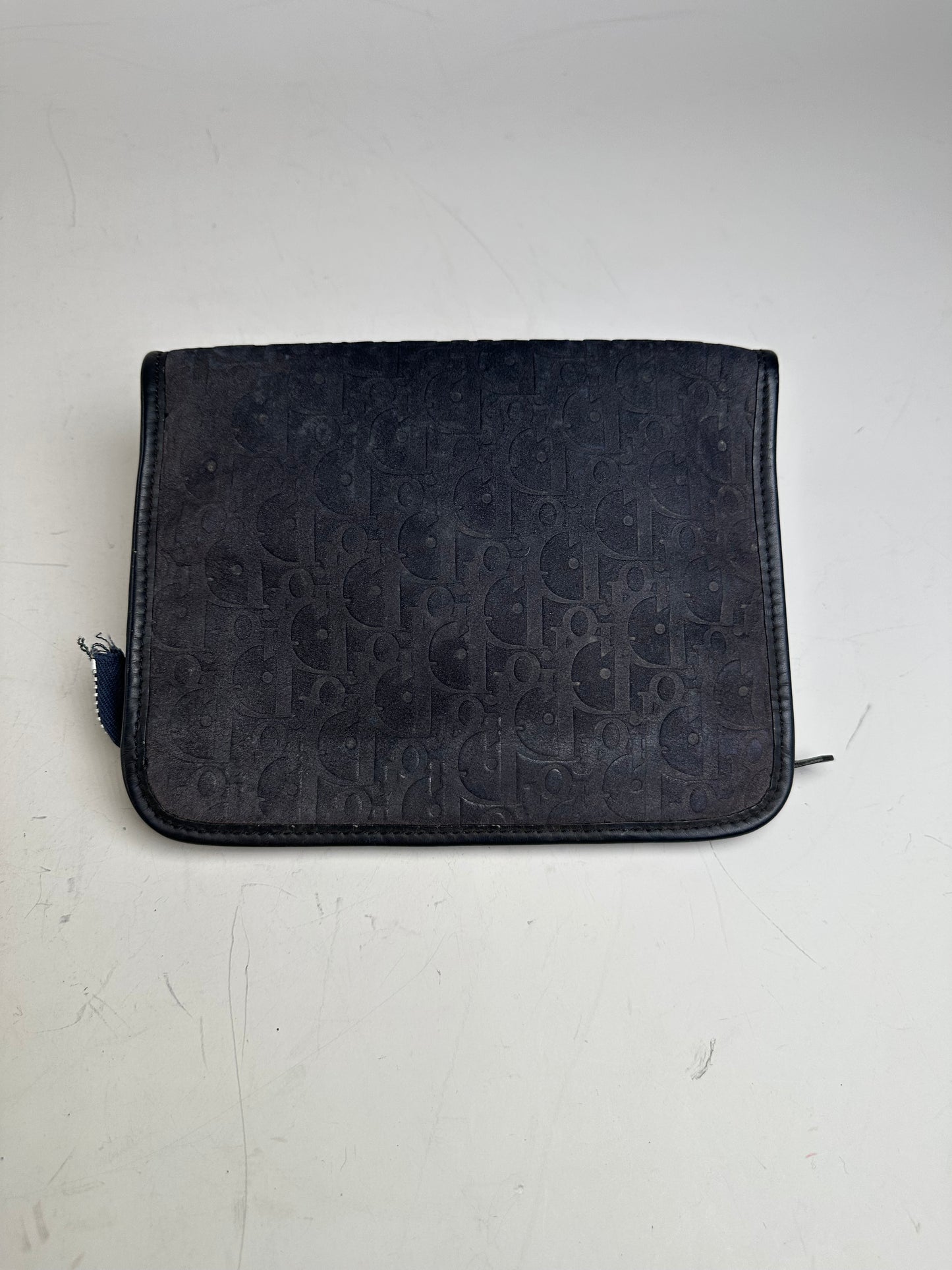 Vintage Dior Smooth Leather Pouch Black Silver