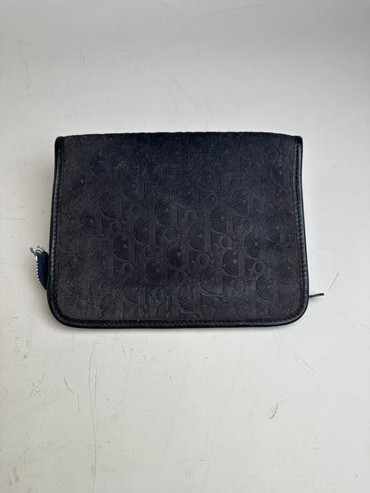 Vintage Dior Smooth Leather Pouch Black Silver