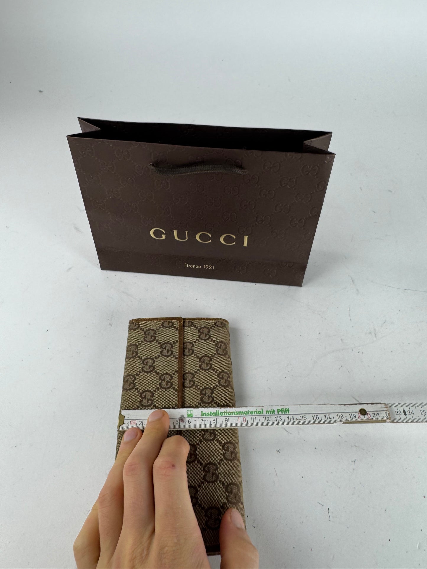 Vintage Gucci Monogram Wallet beige brown