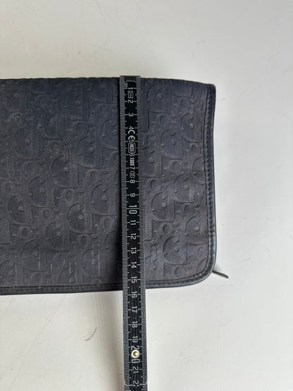 Vintage Dior Smooth Leather Pouch Black Silver