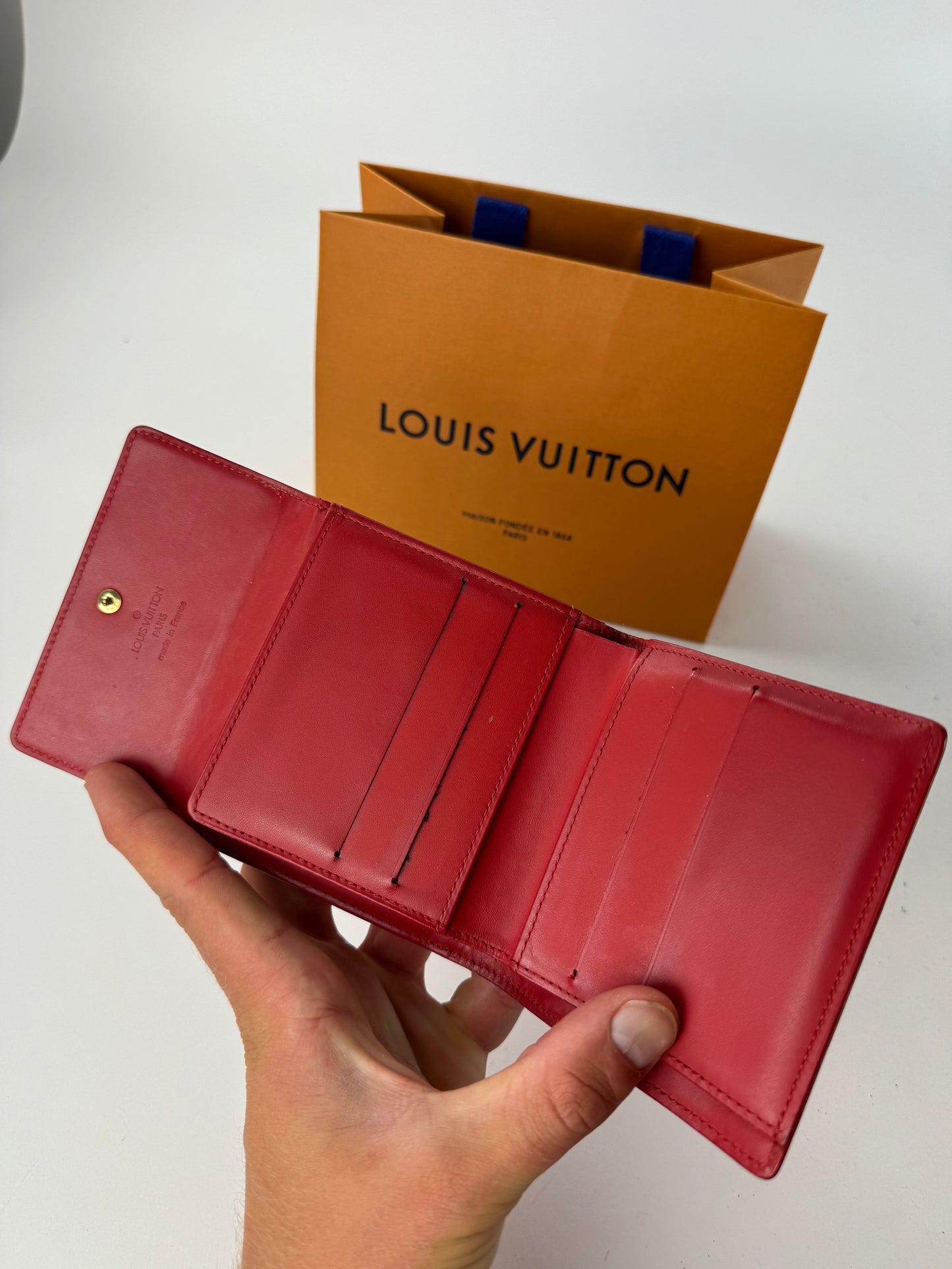 Vintage Louis Vuitton Vernis Leather Wallet red