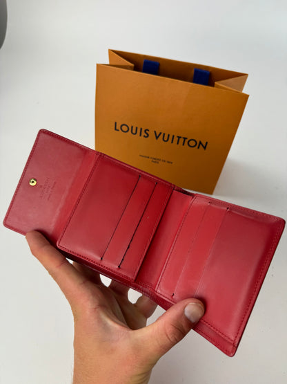 Vintage Louis Vuitton Vernis Leather Wallet red