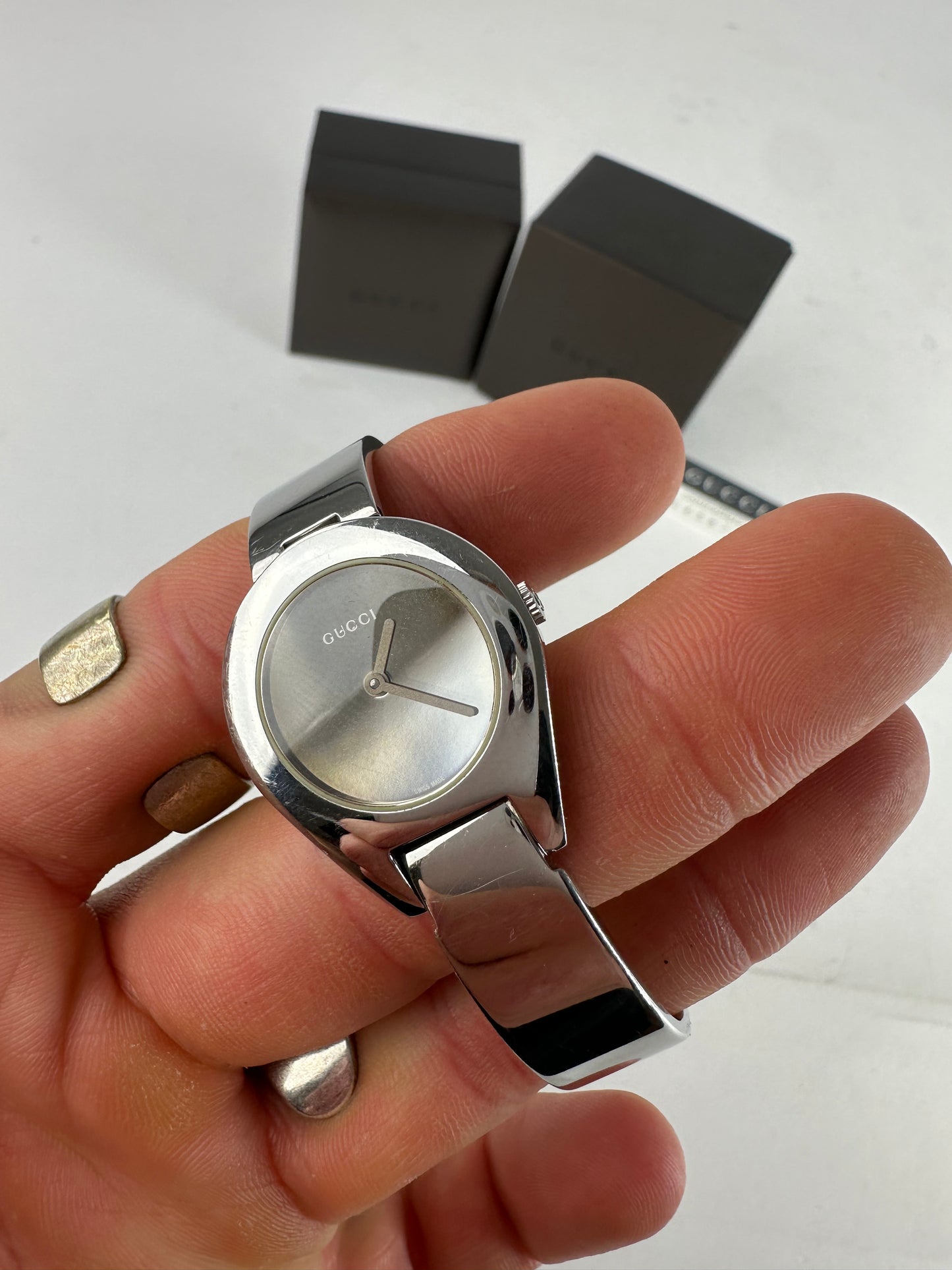 Vintage Gucci Steel Quartz Watch Silver