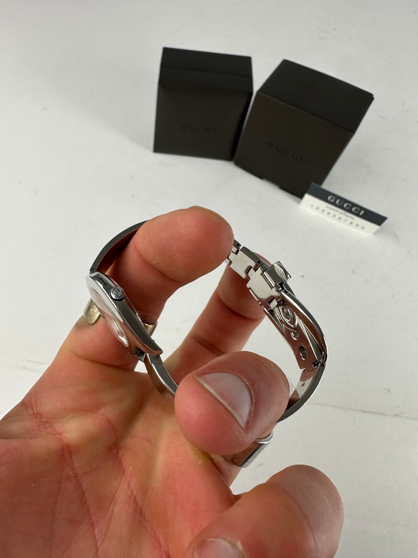 Vintage Gucci Steel Quartz Watch Silver