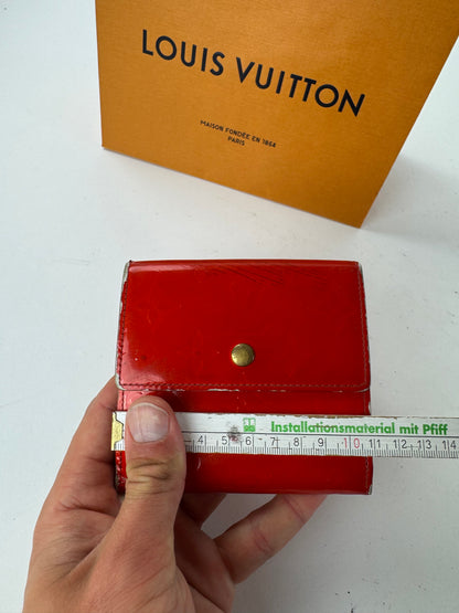 Vintage Louis Vuitton Vernis Leather Wallet red