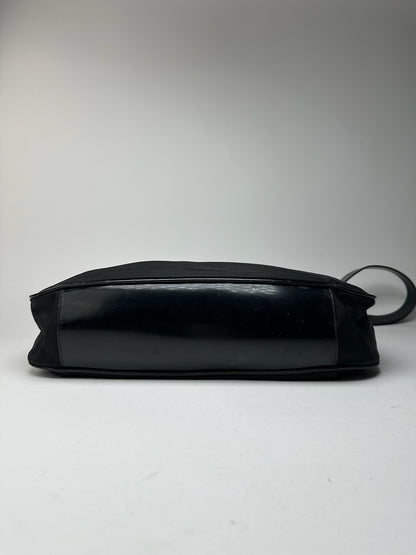 Sac vintage Gucci 2Way en toile de bambou noir