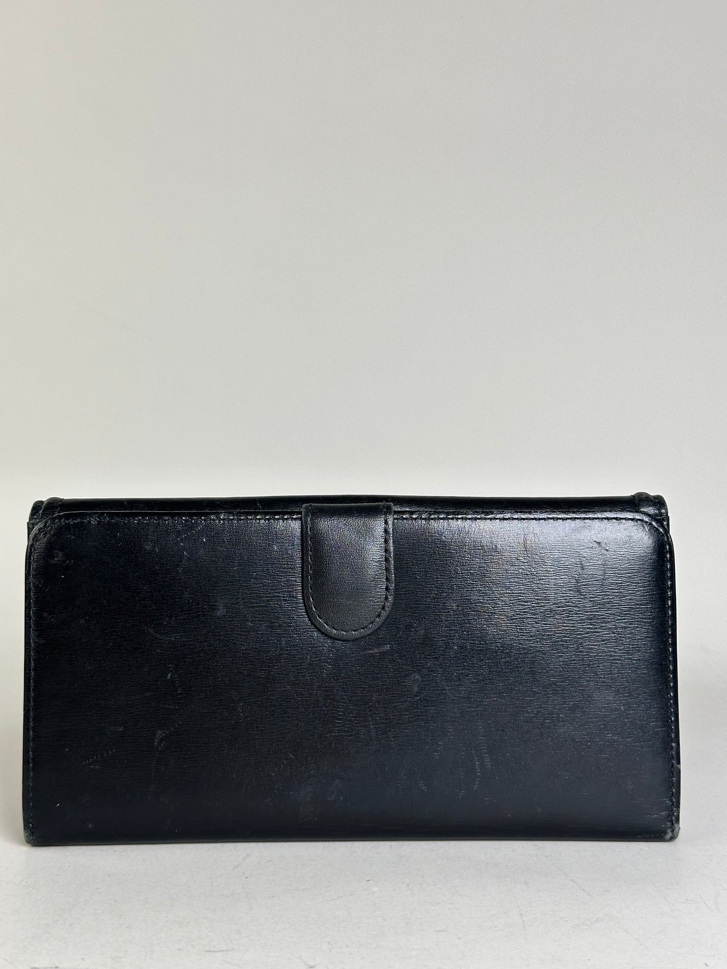Vintage Gianni Versace Leather Wallet Black Gold
