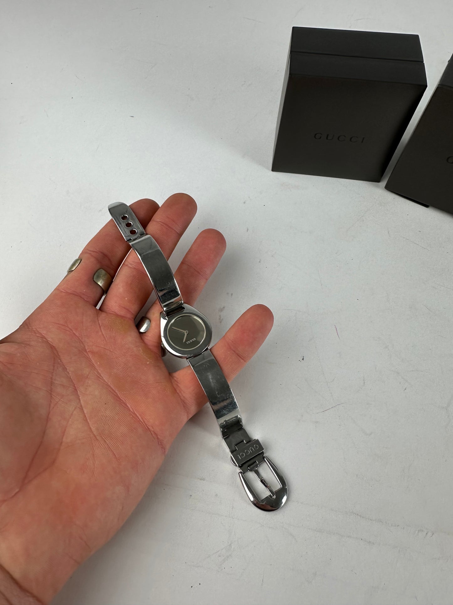 Vintage Gucci Steel Quartz Watch Silver
