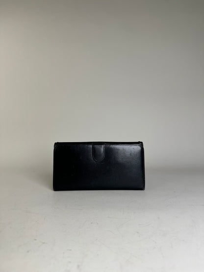Vintage Gianni Versace Leather Wallet Black Gold