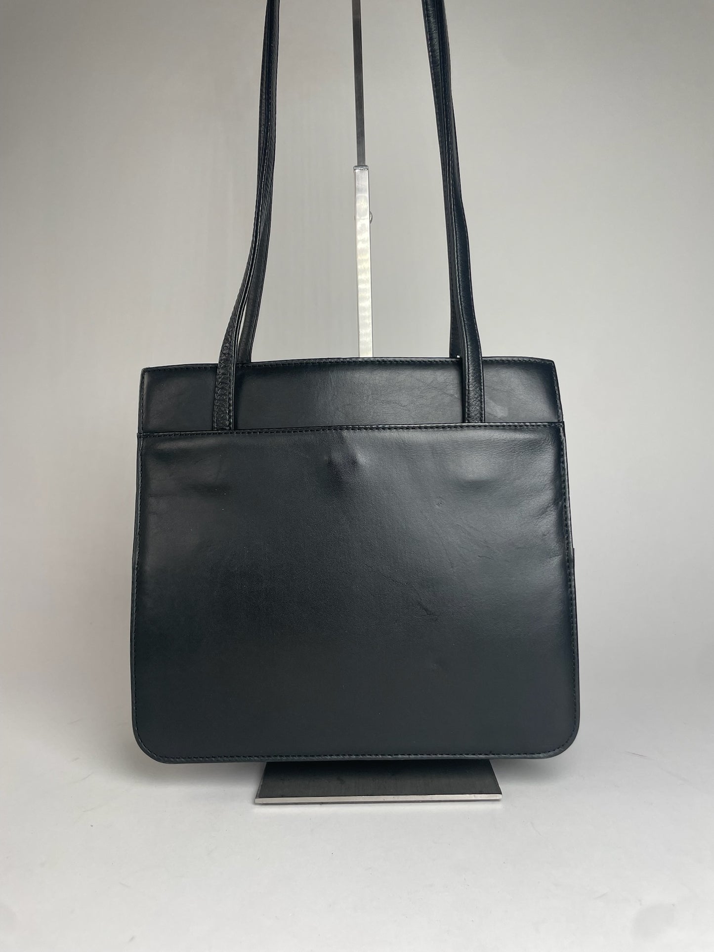 Vintage Courreges Leather Handbag Black