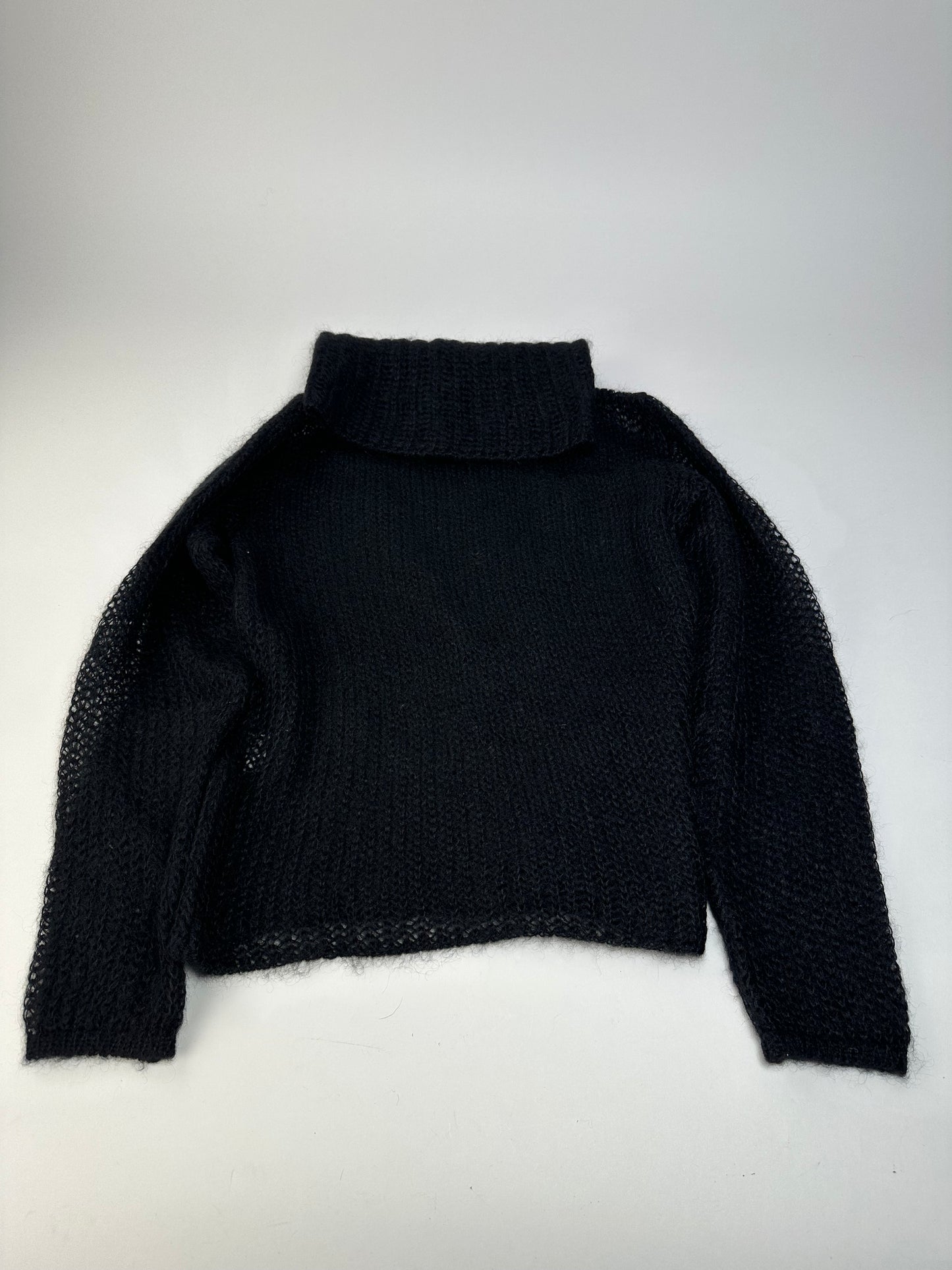 Vintage Giorgio Armani Knit Wool Blend Sweater Dark Grey