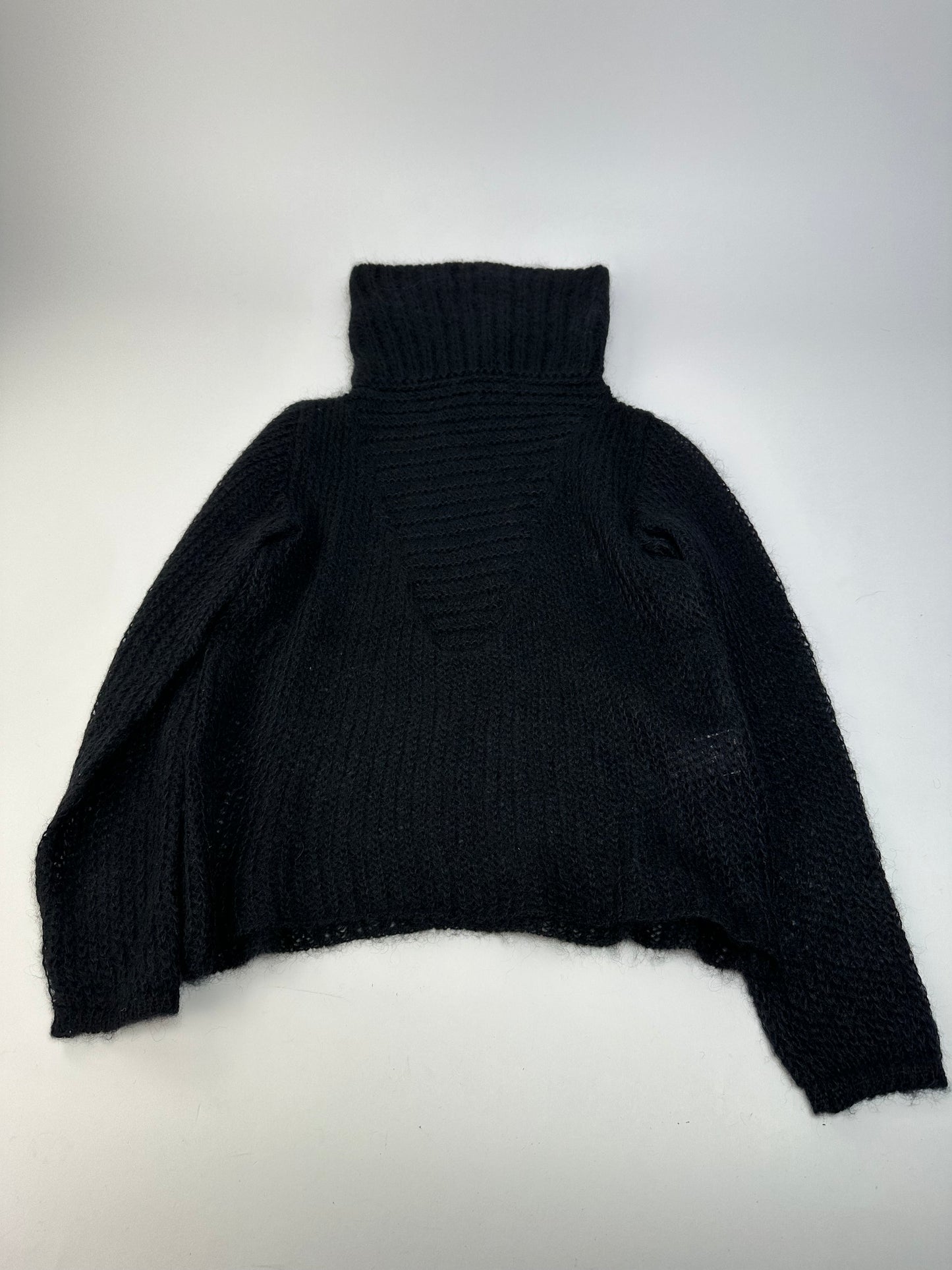 Vintage Giorgio Armani Knit Wool Blend Sweater Dark Grey