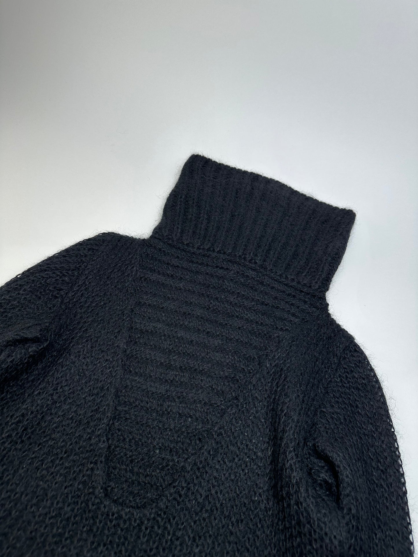 Vintage Giorgio Armani Knit Wool Blend Sweater Dark Grey